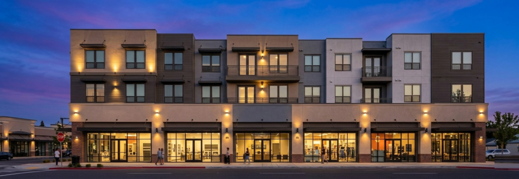 Commercial Real Estate California mixed-use property with retail and residential investment opportunities