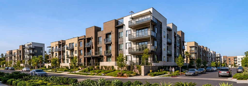 Commercial Real Estate California multifamily residential investment property and apartment community